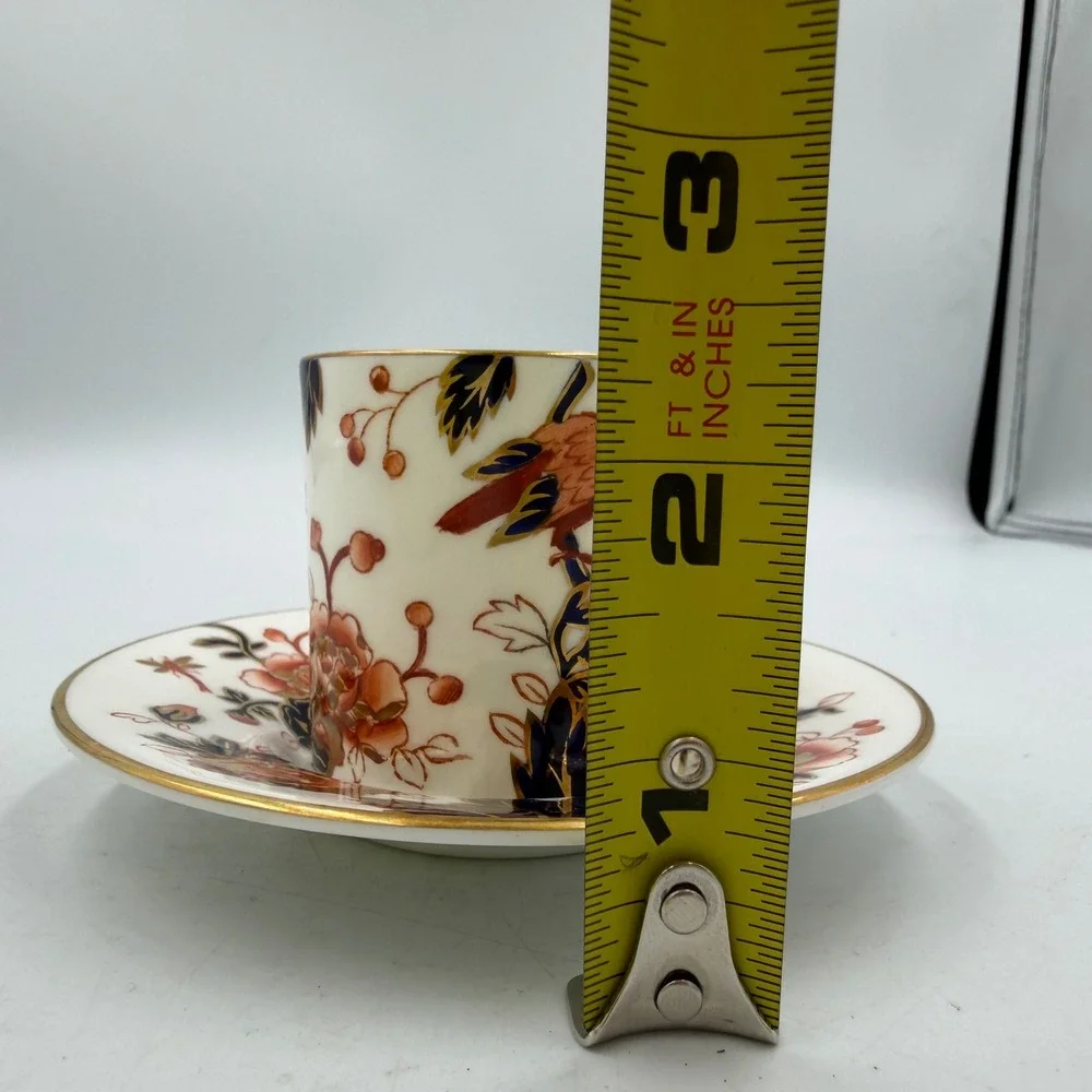 Coalport Bone China Hong Kong Demitasse Espresso Cup Saucer England Imari 1970s